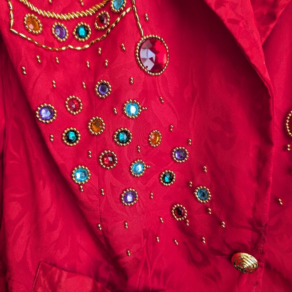 Vintage Simply Tops Bejewelled Maximalism 80s Blazer - Picture 4 of 16